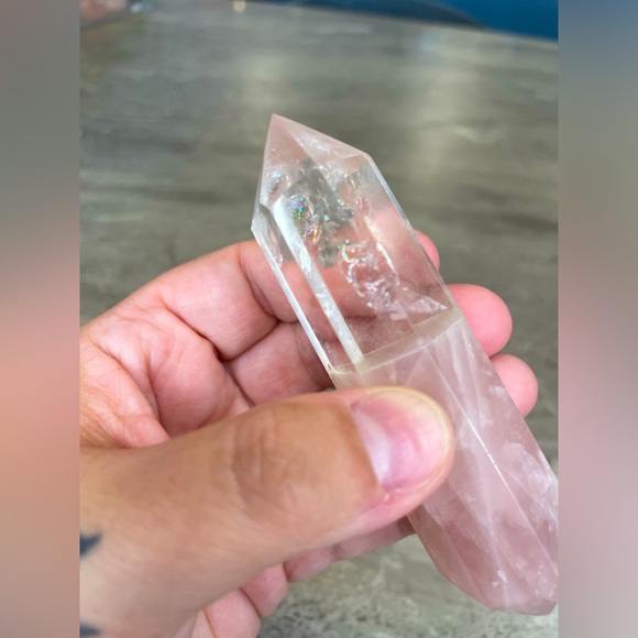Rose quartz and Clear quarts double point - Picture 3 of 3